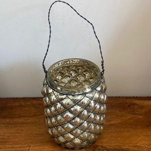 Decorative Speckled Gold Glass Decor Piece.